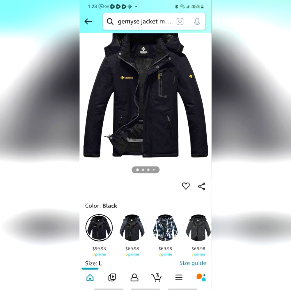 GEMYSE Men's Mountain Waterproof Ski Snow Jacket Winter Windproof Rain Jacket.